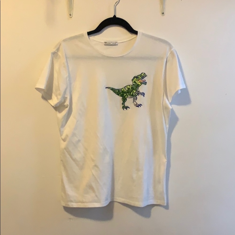 Zara sequin t-Rex t-shirt